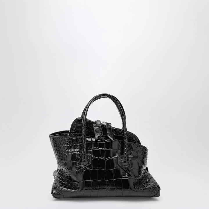 The Attico - La Passeggiata Mini black crocodile-print leather bag Brand Mini Bag U