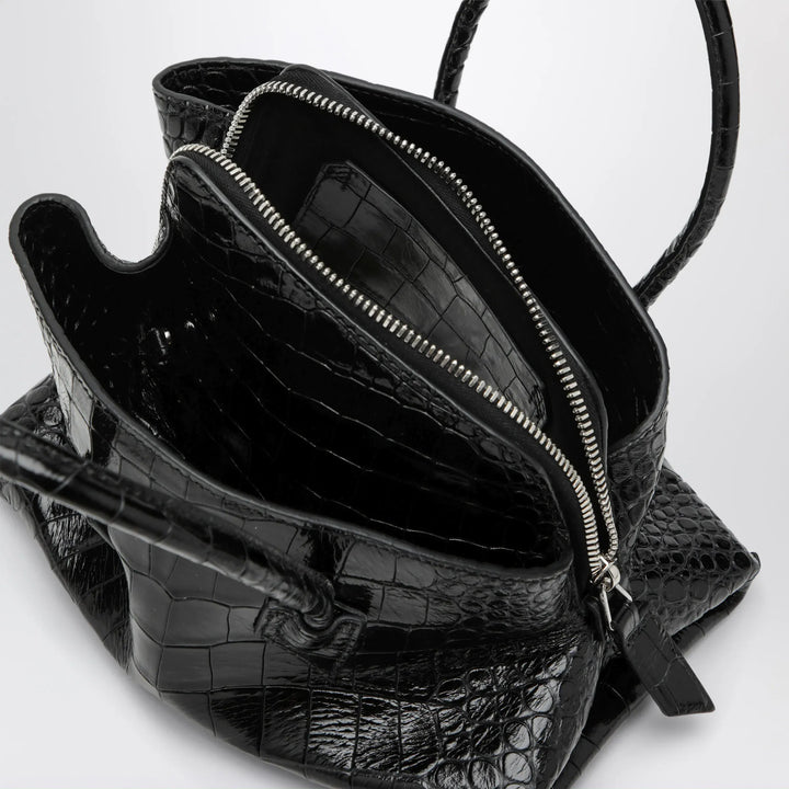 The Attico - La Passeggiata Mini black crocodile-print leather bag Brand Mini Bag U