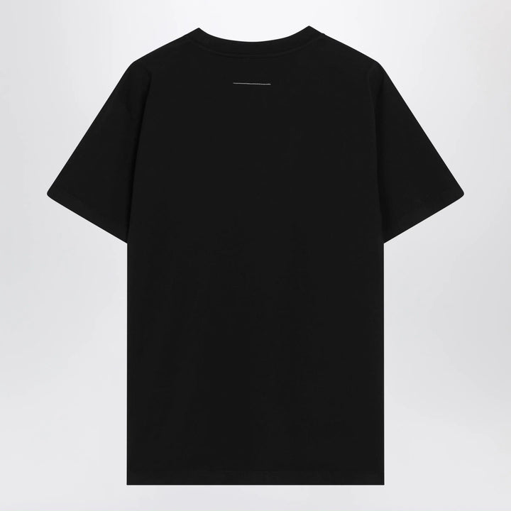 MM6 Maison Margiela - Black cotton jersey T-shirt with logo patch Brand