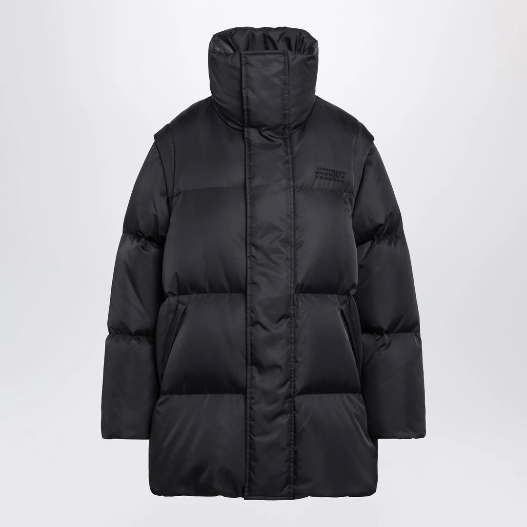 MM6 Maison Margiela - Nylon puffer jacket with detachable sleeves in black Brand XS