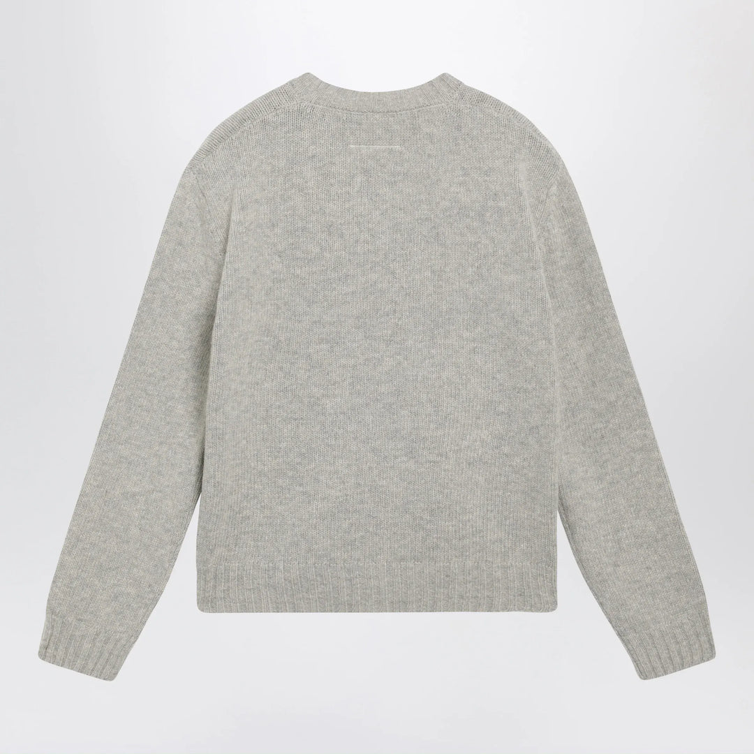MM6 Maison Margiela - Sweater with calligraphic print in grey melange Brand
