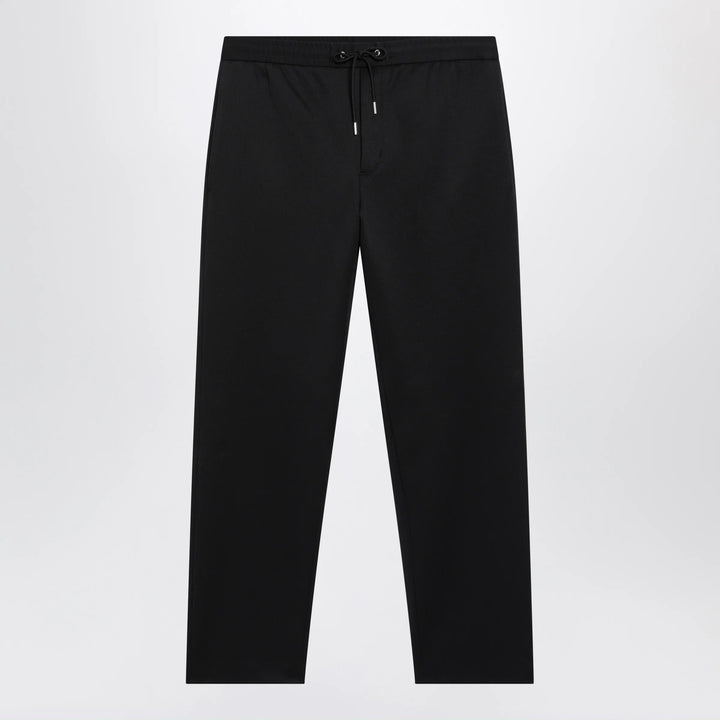 Moncler - Black jogger trousers with logo patch Brand 46 IT