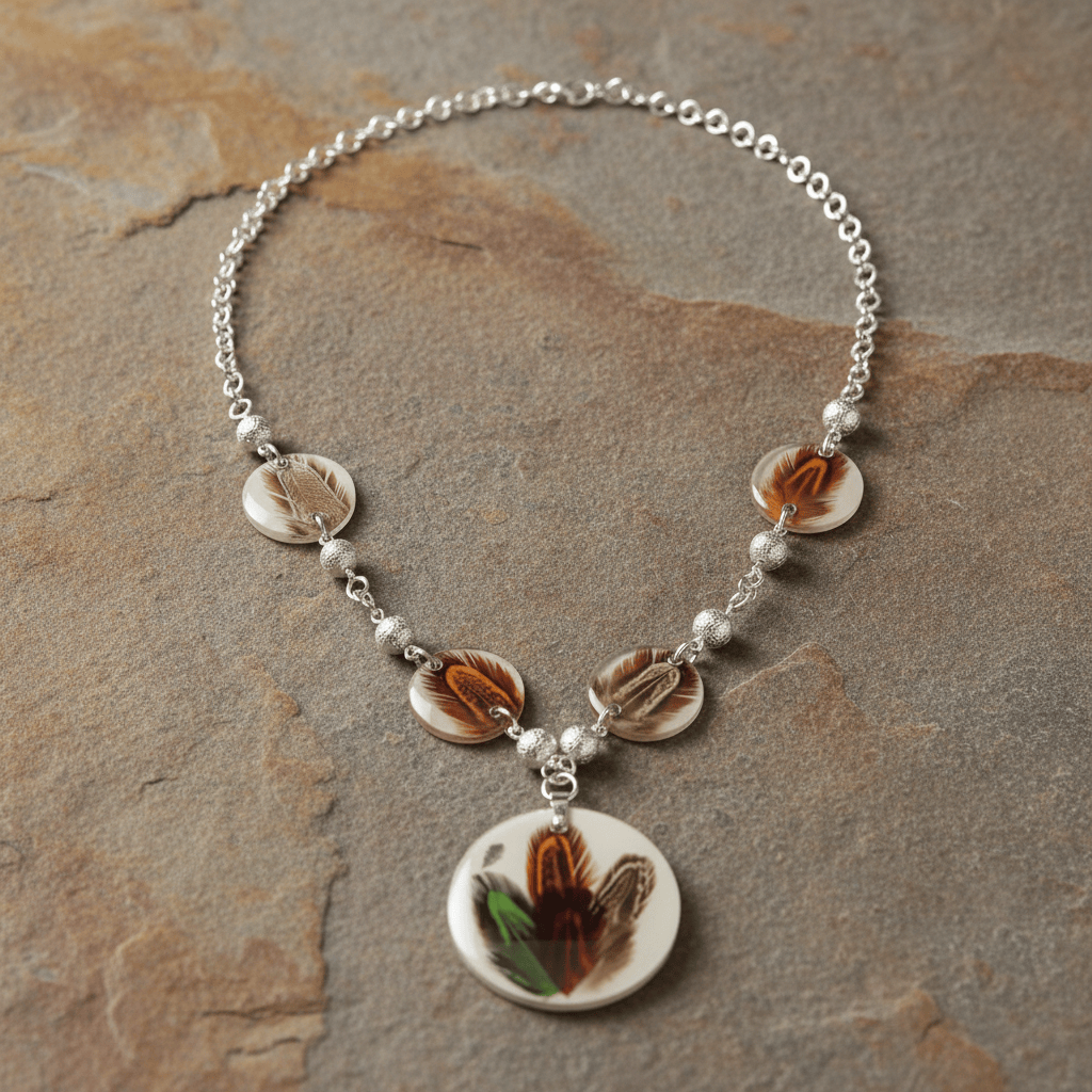 Antonella Piacenti Piuma Necklace Pendants 925 Silver Brand Necklace