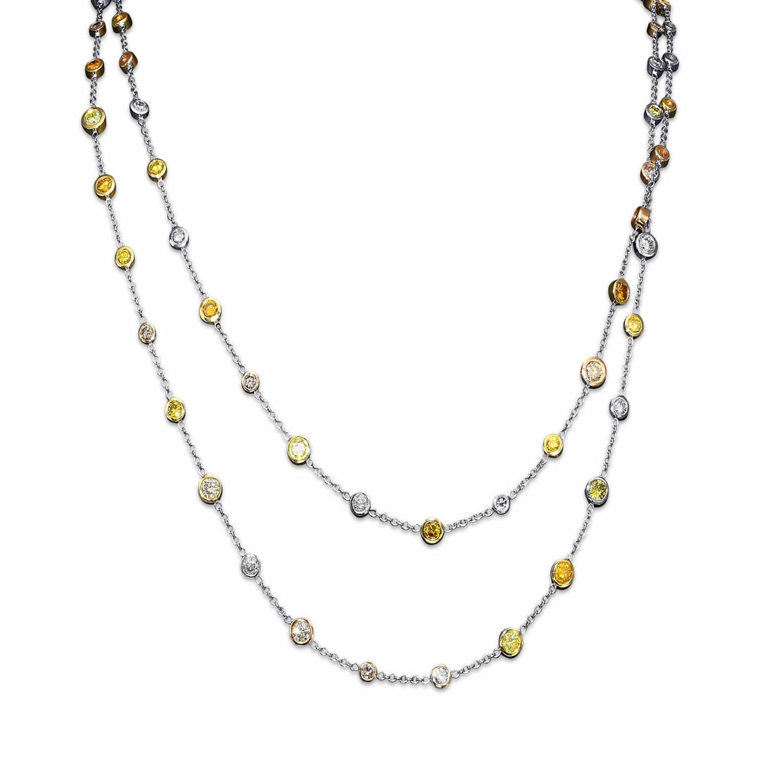 LEIBISH 8.61ct Mixed-Colour Brilliant Diamond Necklace Brand Necklace