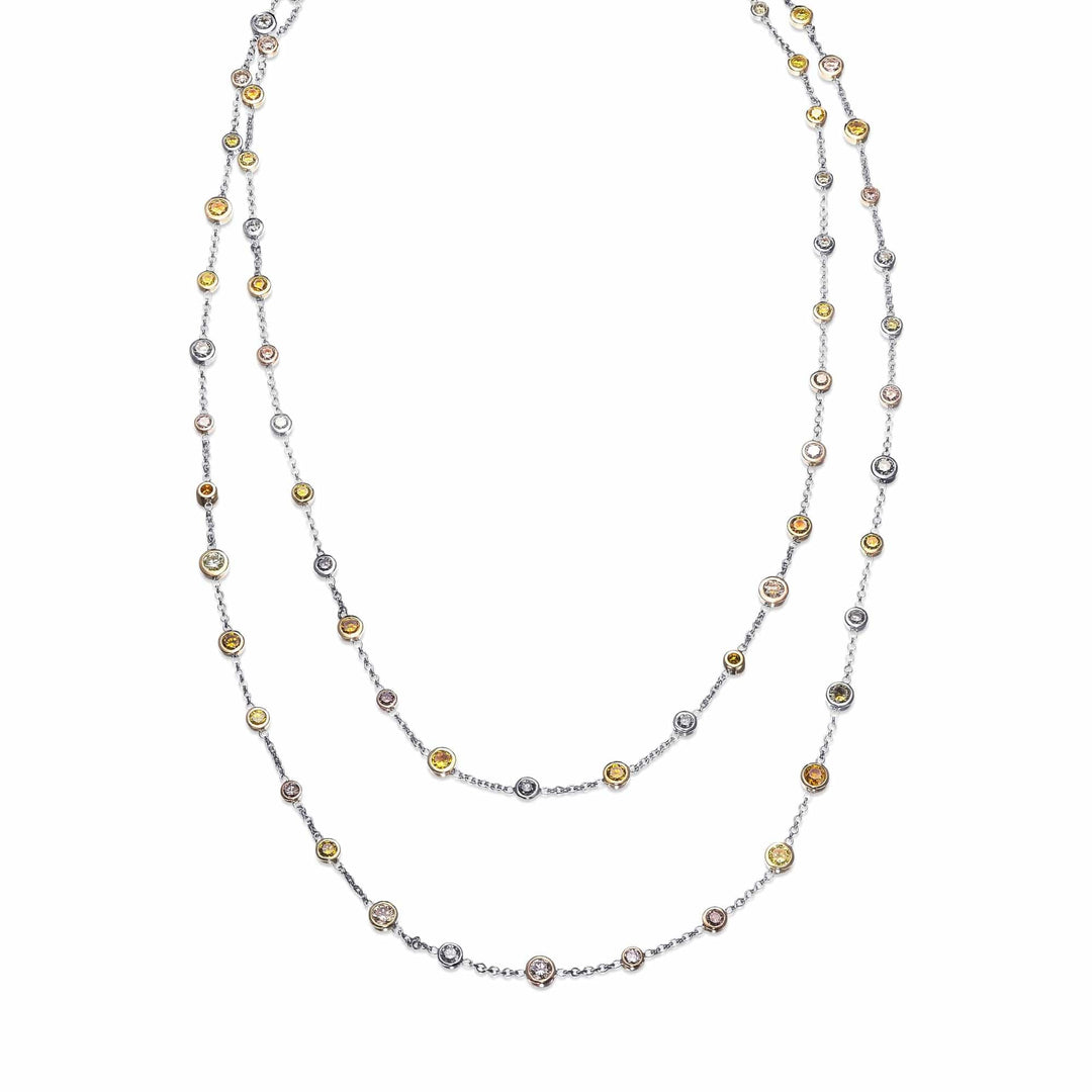LEIBISH 8.61ct Mixed-Colour Brilliant Diamond Necklace Brand Necklace