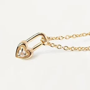 PDPaola Necklace PDPaola Heart Padlock 18k Gold Plated Necklace Brand