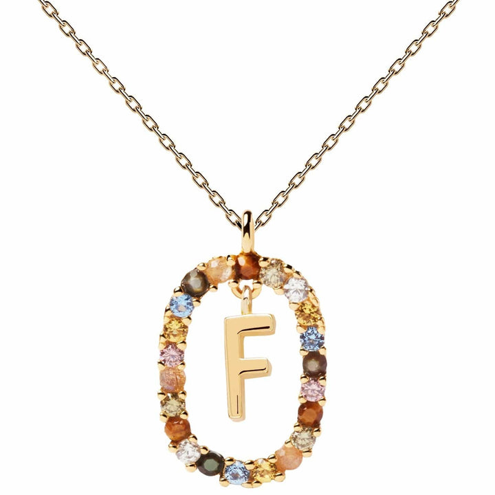 PDPaola Necklace PDPaola Letter 18k Gold Necklace F Brand