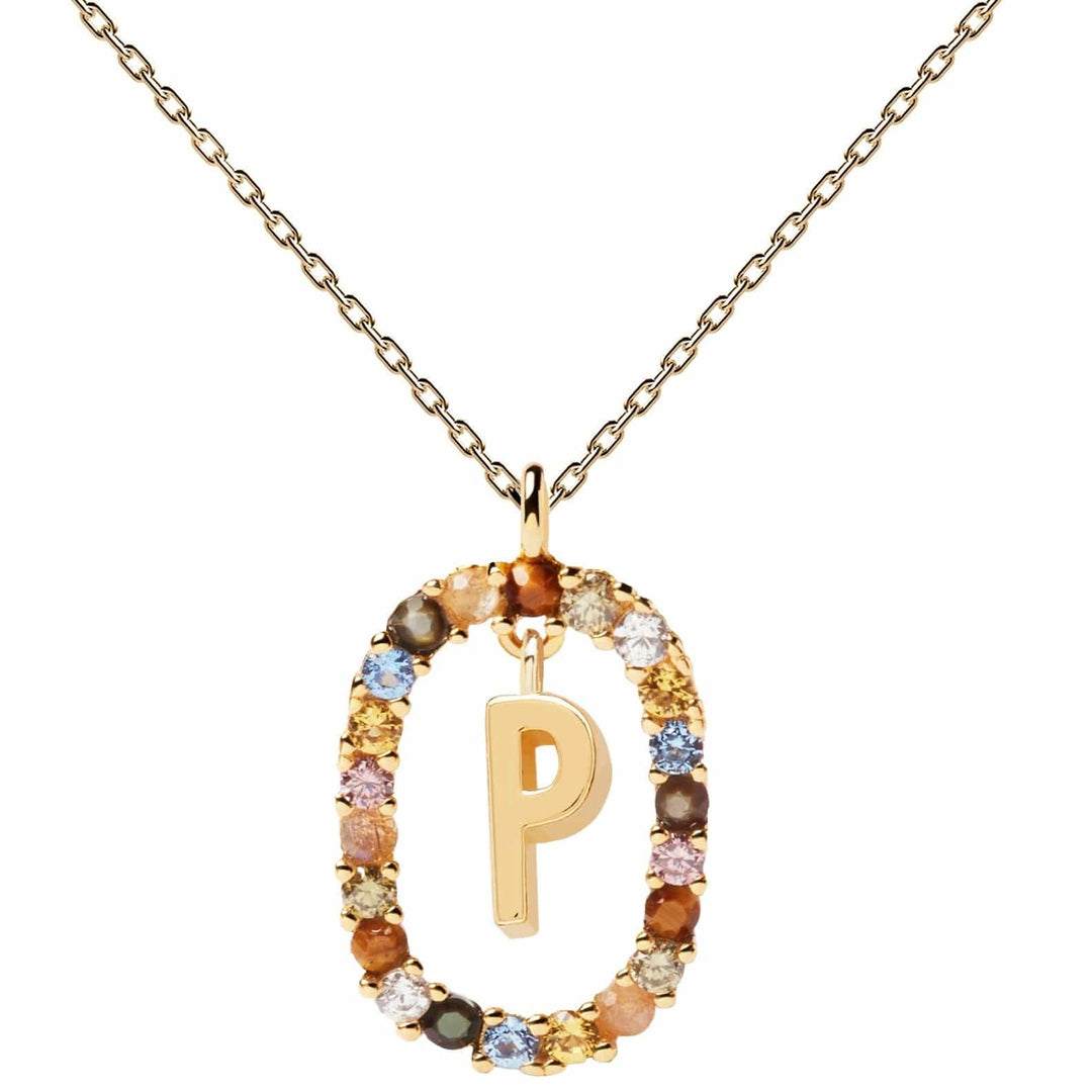 PDPaola Necklace PDPaola Letter 18k Gold Necklace P Brand