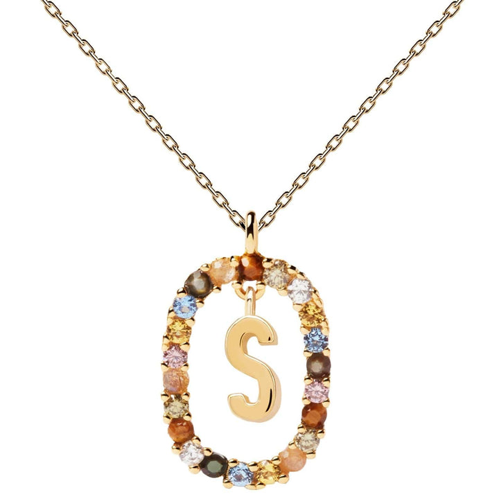 PDPaola Necklace PDPaola Letter 18k Gold Necklace S Brand