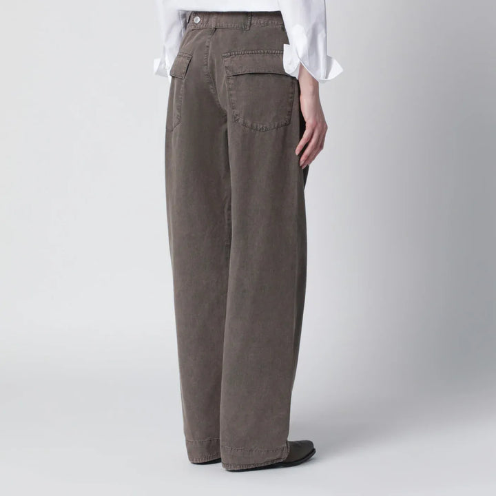 6397 - Washed olive green wide-leg jeans Brand Pants