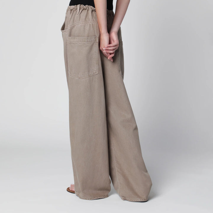 AGOLDE - Shaw Flyweight drawstring wide-leg jeans in brown Brand Pants
