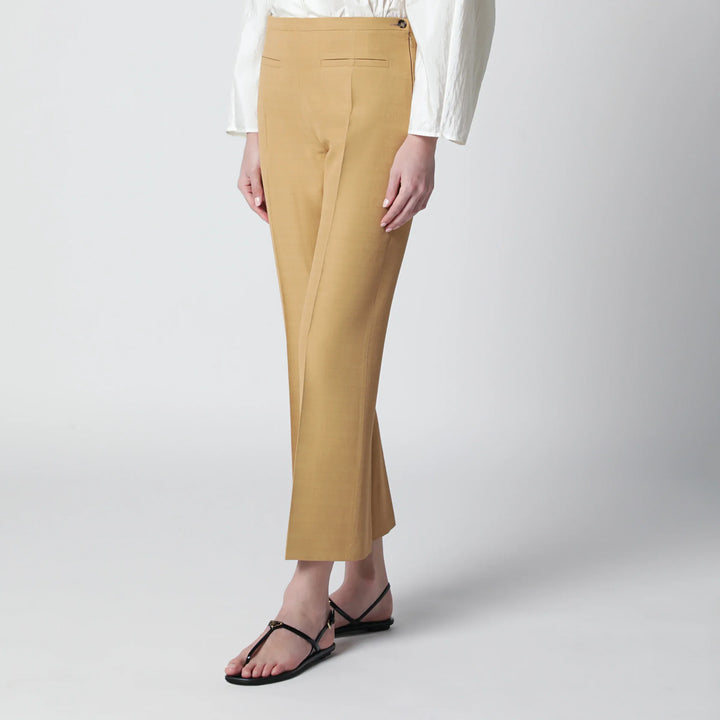 Alberta Ferretti - Beige ankle-length trousers in viscose blend Brand Pants