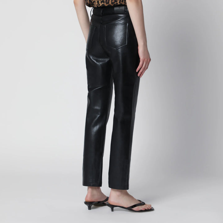 ANINE BING - Black Bruno trousers in regenerated leather Brand Pants