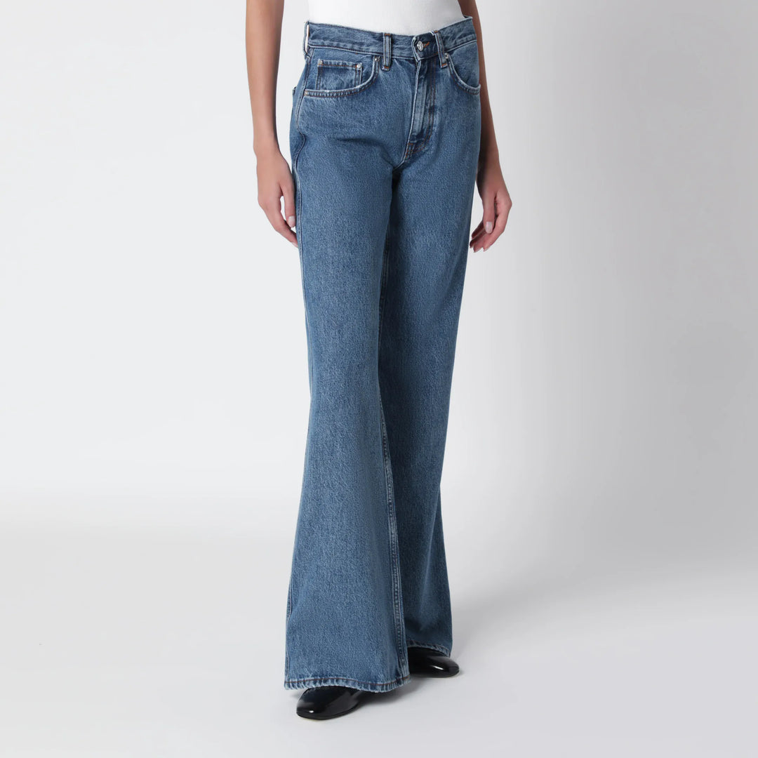 ANINE BING - Wyatt flared jeans in Freshwater Blue wash Brand Pants