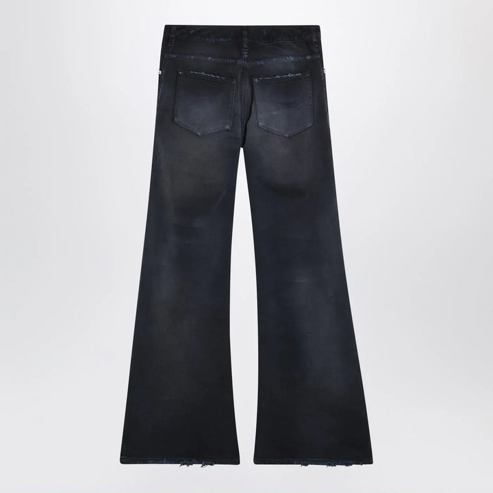 Balenciaga - Navy blue jeans with curved waist Brand Pants