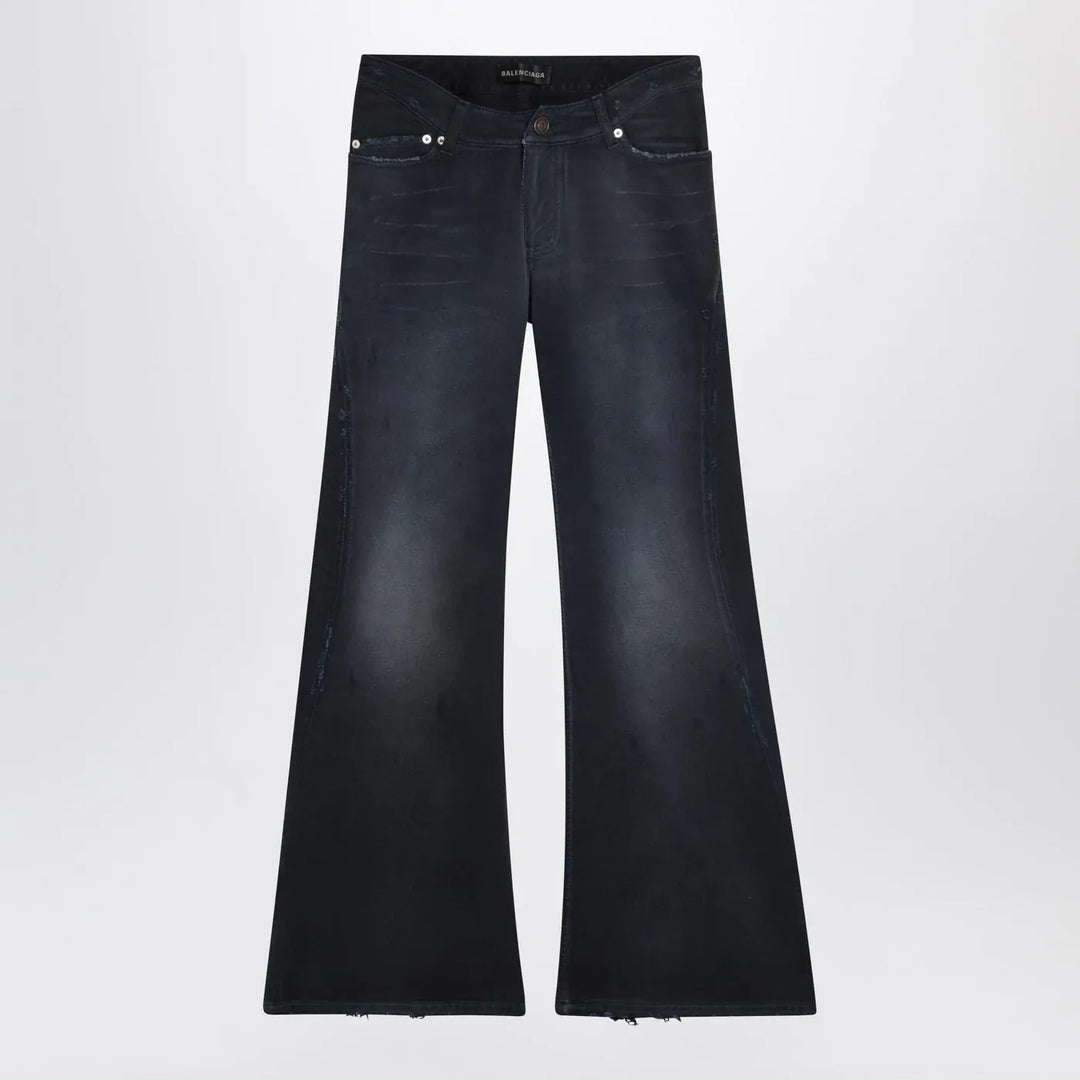 Balenciaga - Navy blue jeans with curved waist Brand Pants 26