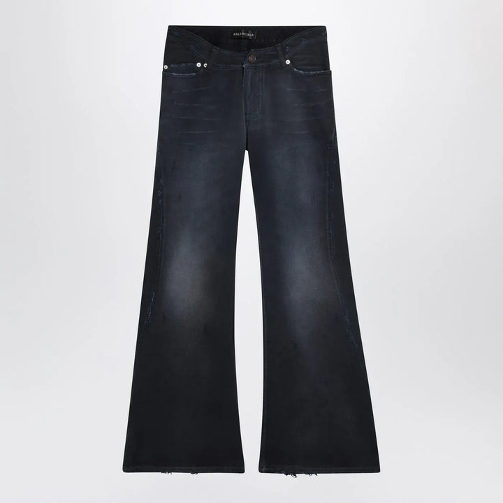 Balenciaga - Navy blue jeans with curved waist Brand Pants 26