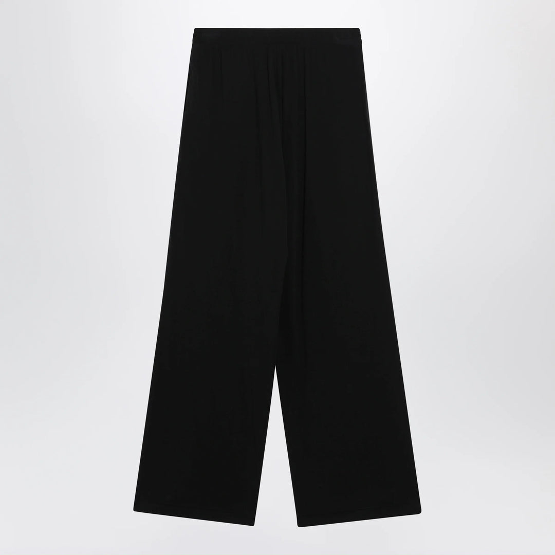 Balenciaga - Palazzo trousers with elastic waist in black wool Brand Pants