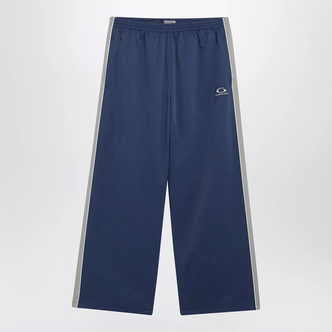 Balenciaga - Washed technical satin track pants in marine blue Brand Pants S