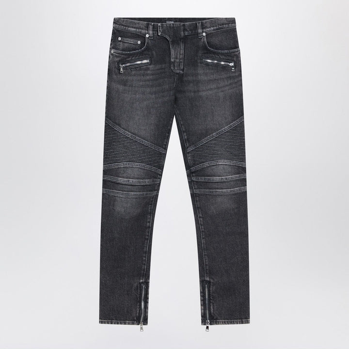 Pants 33 Balmain - Grey washed slim biker jeans Brand