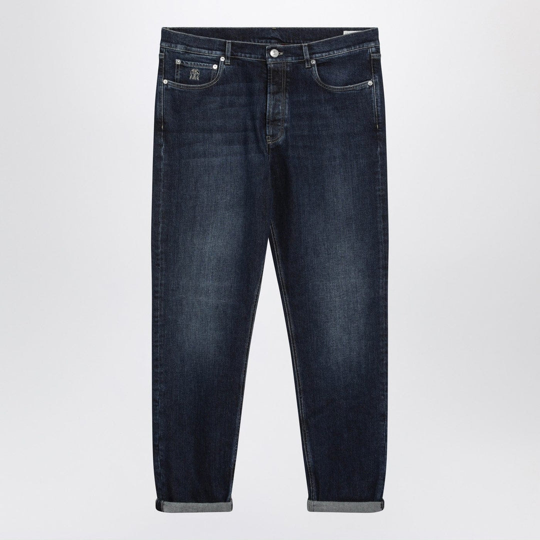 Pants Brunello Cucinelli - Blue washed jeans with turn-up hem Brand