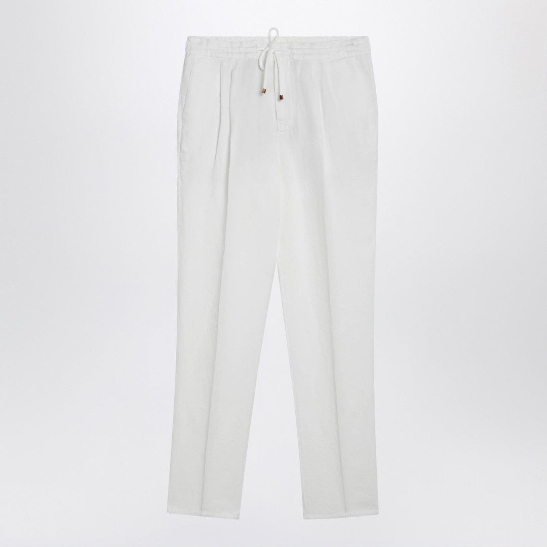 Pants Brunello Cucinelli - White linen drawstring trousers Brand