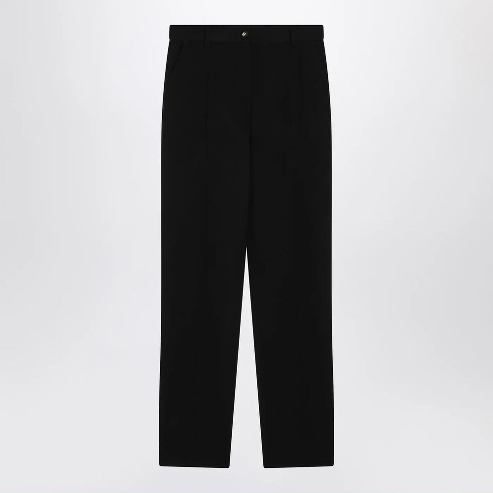 Dolce&Gabbana - Black wool canvas trousers Brand Pants 40  IT