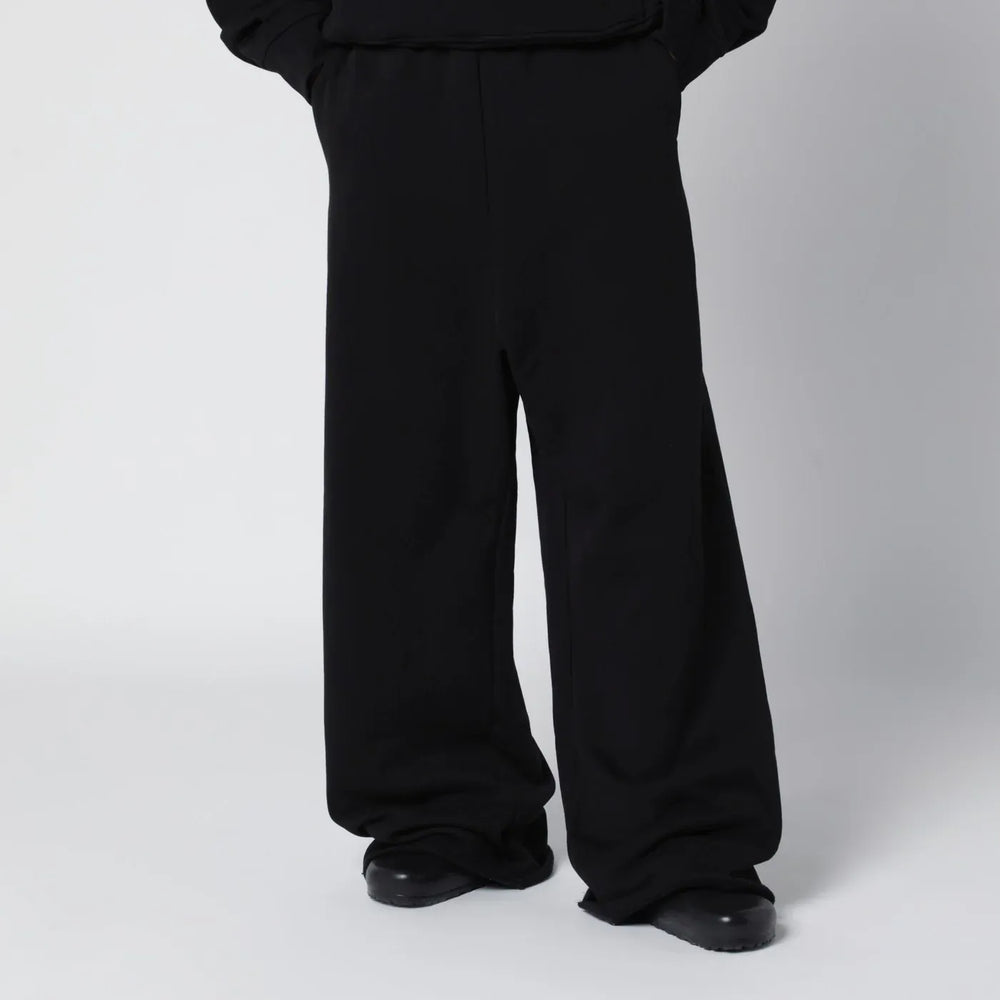Entire Studios - Black wide-leg cotton jogging trousers Brand Pants S