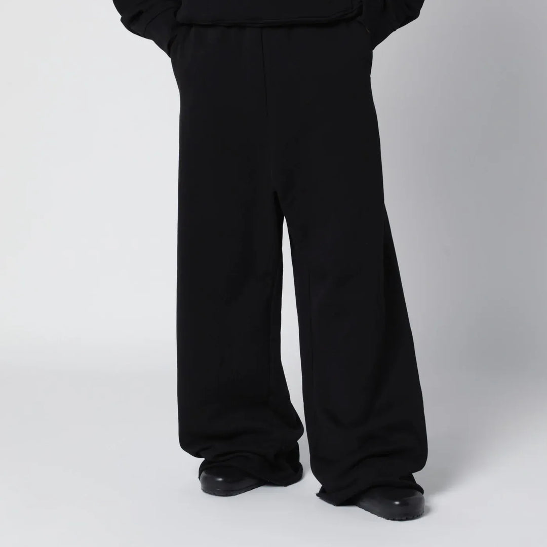 Entire Studios - Black wide-leg cotton jogging trousers Brand Pants S