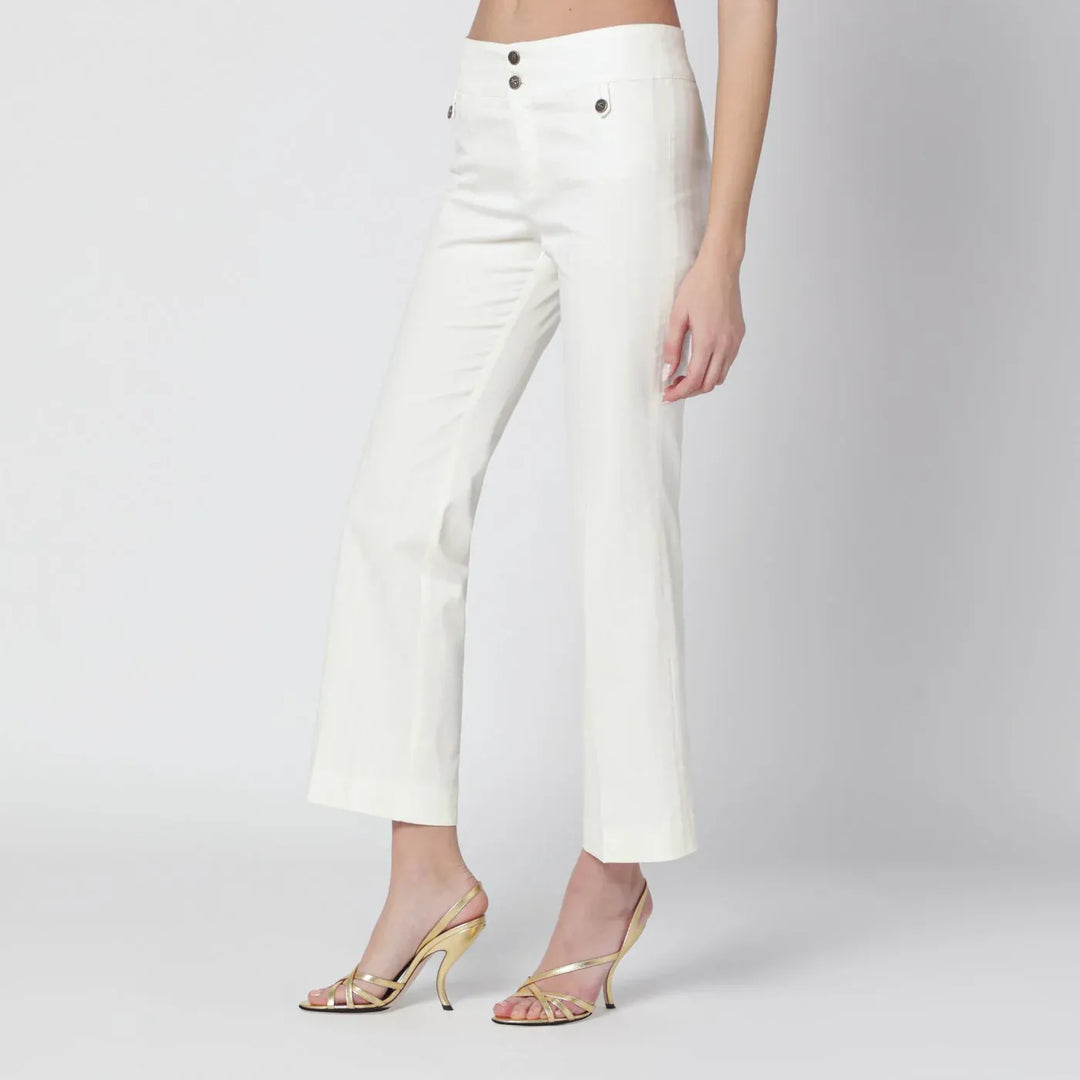 ETRO - White cotton trousers Brand Pants