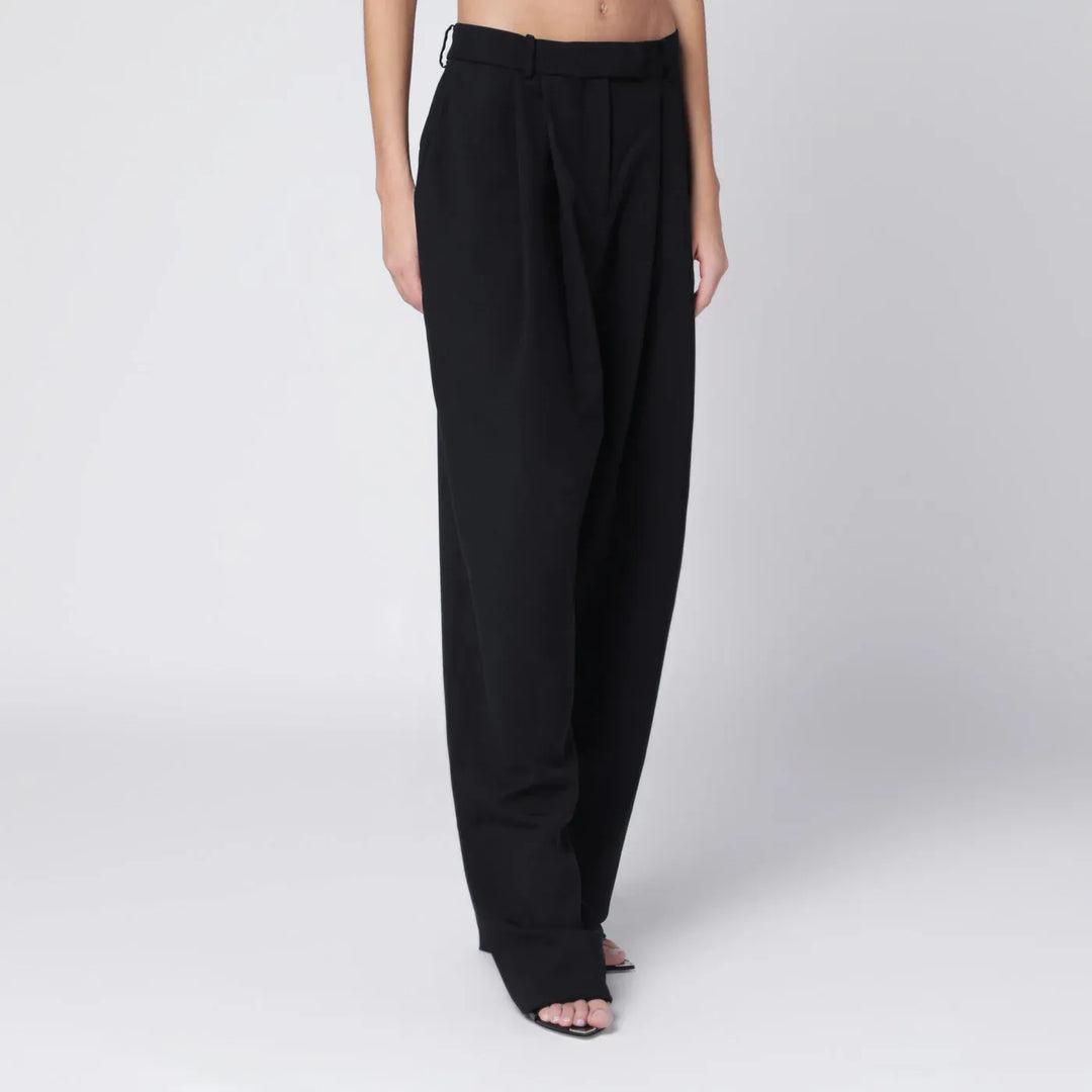 Francesco Murano - Black pants with darts Brand Pants 44  IT