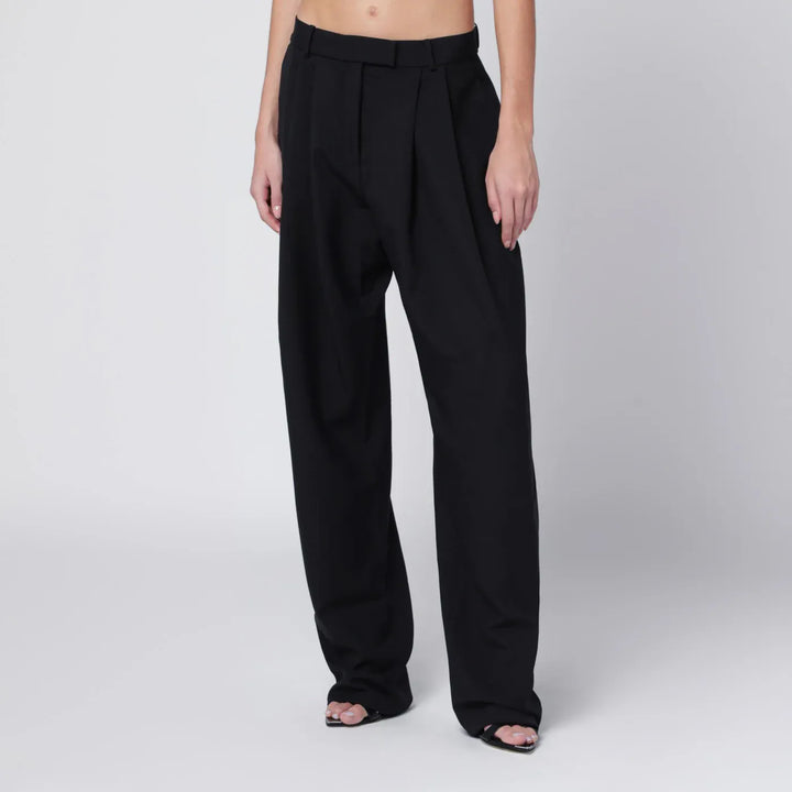 Francesco Murano - Black pants with darts Brand Pants 44  IT