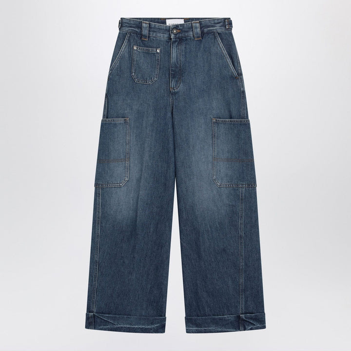Pants 26 Givenchy - Cropped Cocoon cargo jeans in medium blue Brand