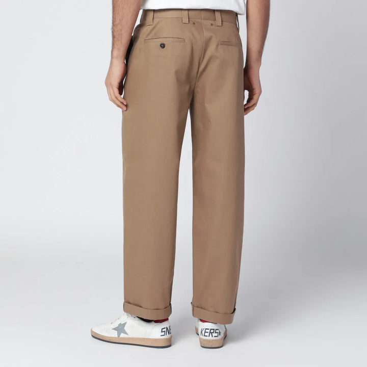 Golden Goose - Beige cotton-blend trousers Brand Pants