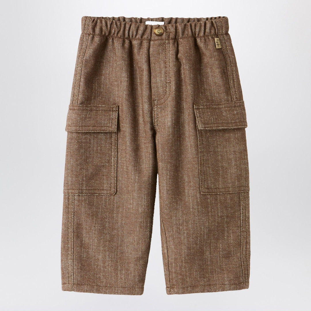 Pants 9 Il Gufo - Brown cotton-blend cargo trousers Brand