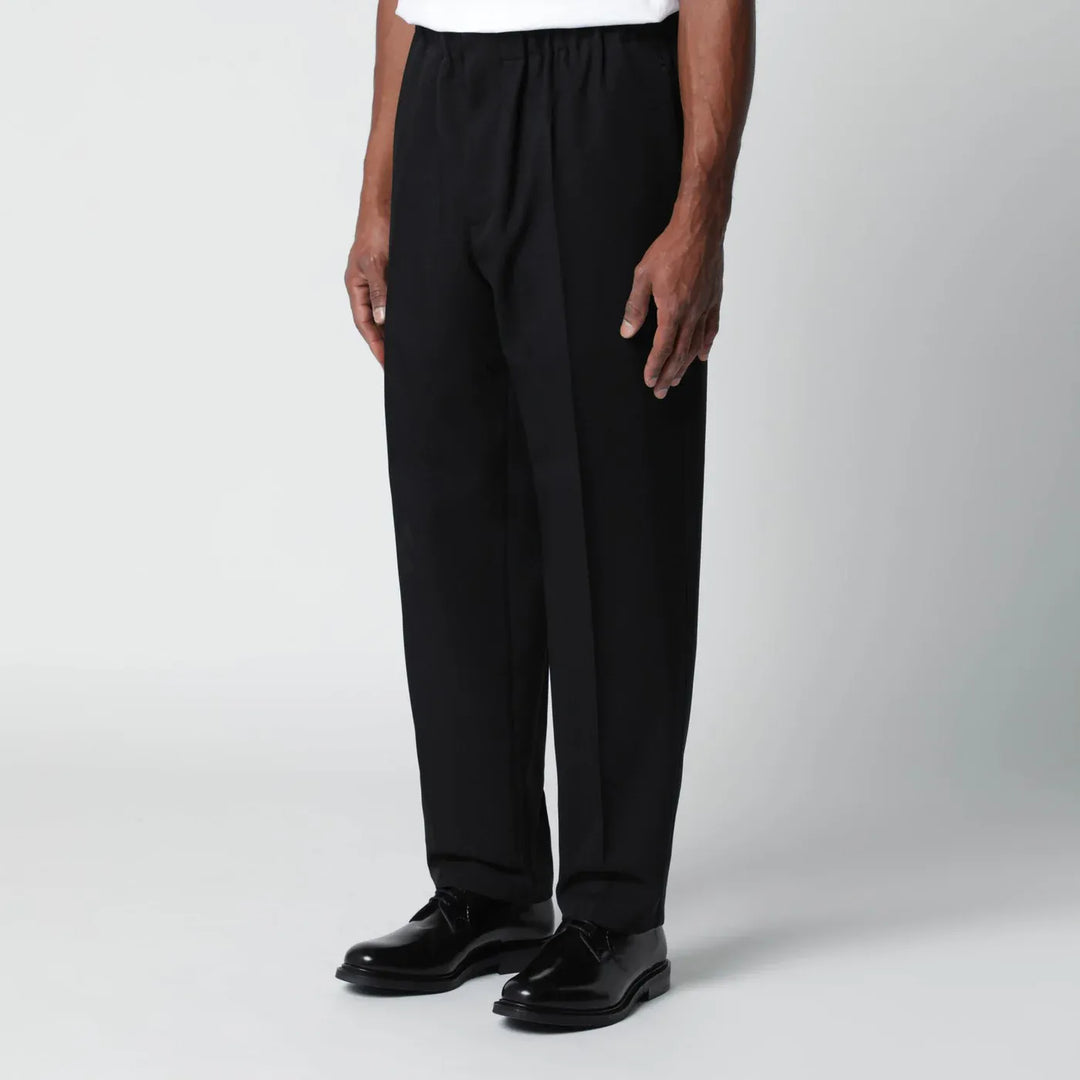 Jil Sander - Black technical serge trousers Brand Pants
