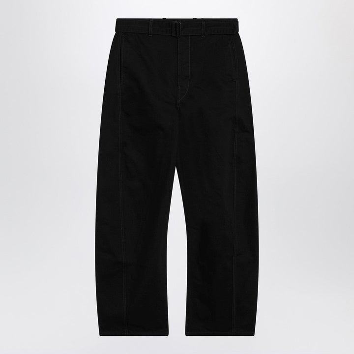 Pants LEMAIRE - Black cotton trousers with belt Brand