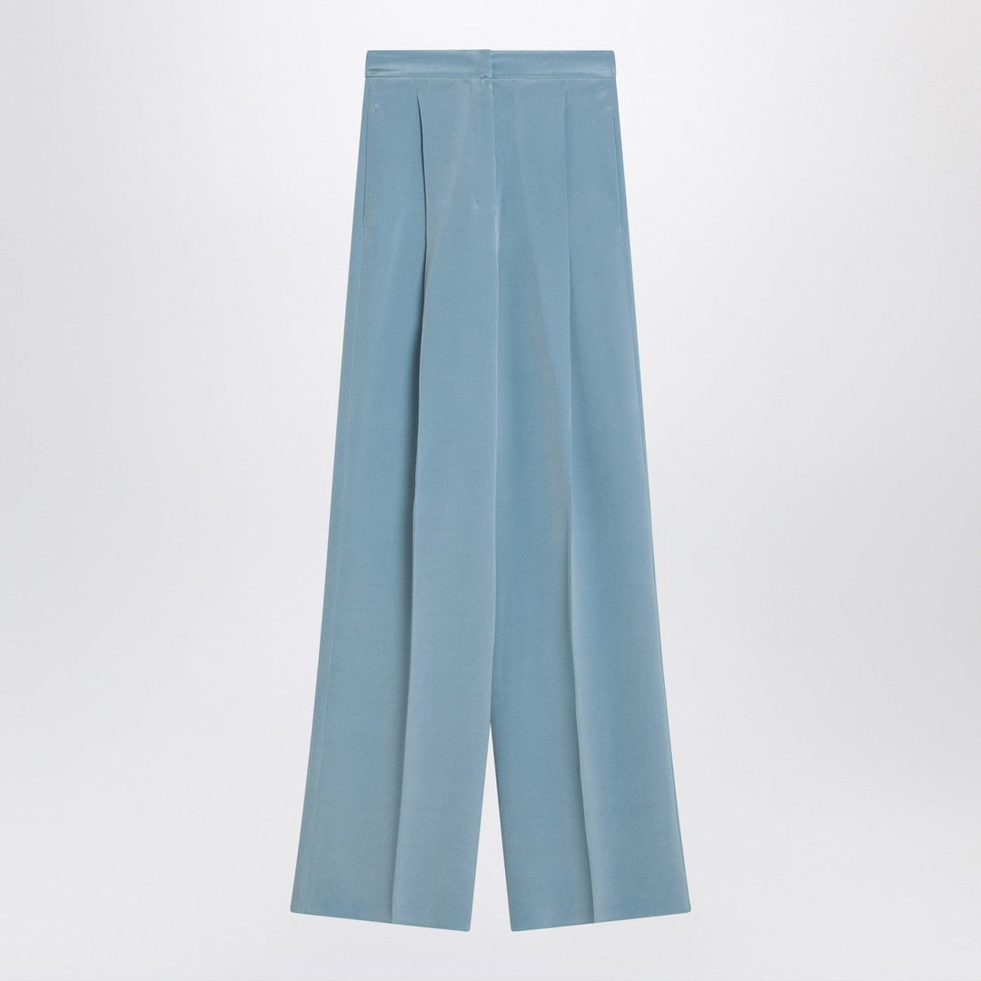 Pants 42  IT Max Mara Pianoforte - Wide-leg sky blue trousers in silk Brand