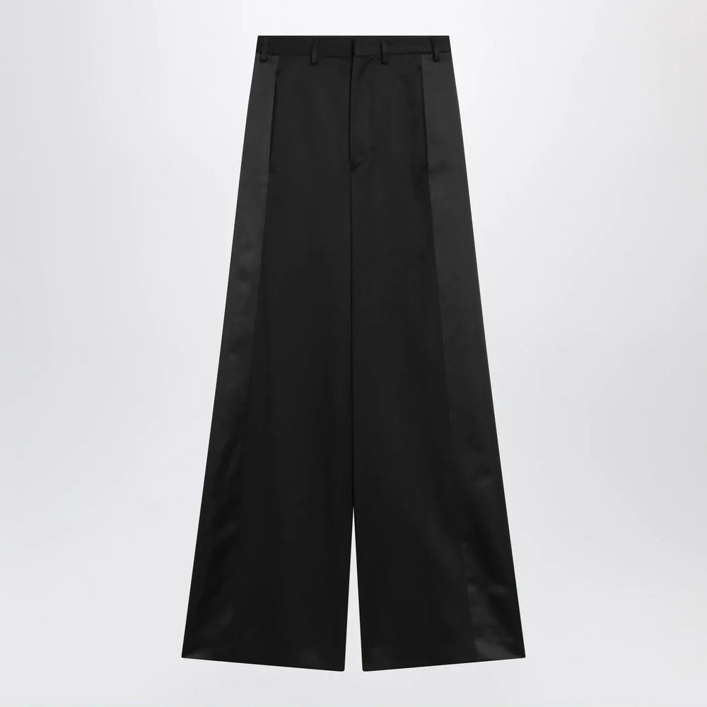 MM6 Maison Margiela - Black satin palazzo pants Brand Pants 44  IT