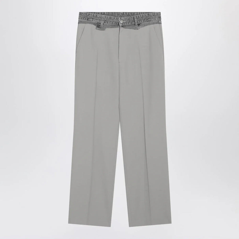 MM6 Maison Margiela - Grey wool-blend trousers Brand Pants 46 IT