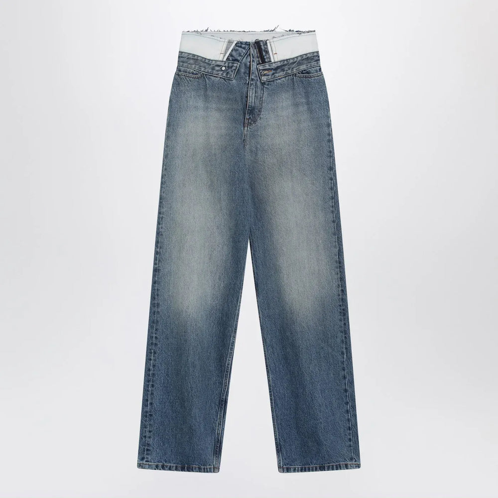 MM6 Maison Margiela - Light blue washed jeans with layered waistband Brand Pants 28