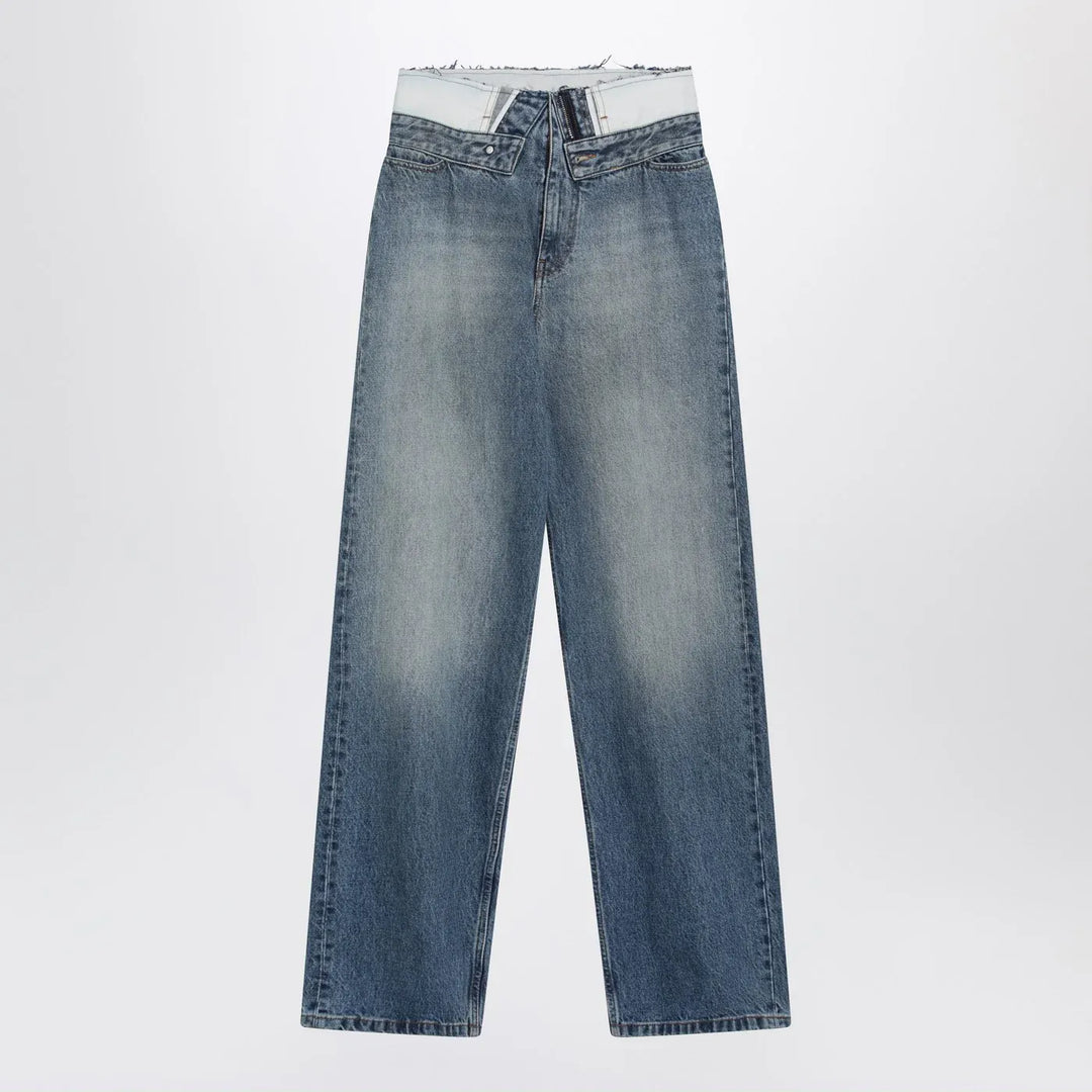 MM6 Maison Margiela - Light blue washed jeans with layered waistband Brand Pants 28