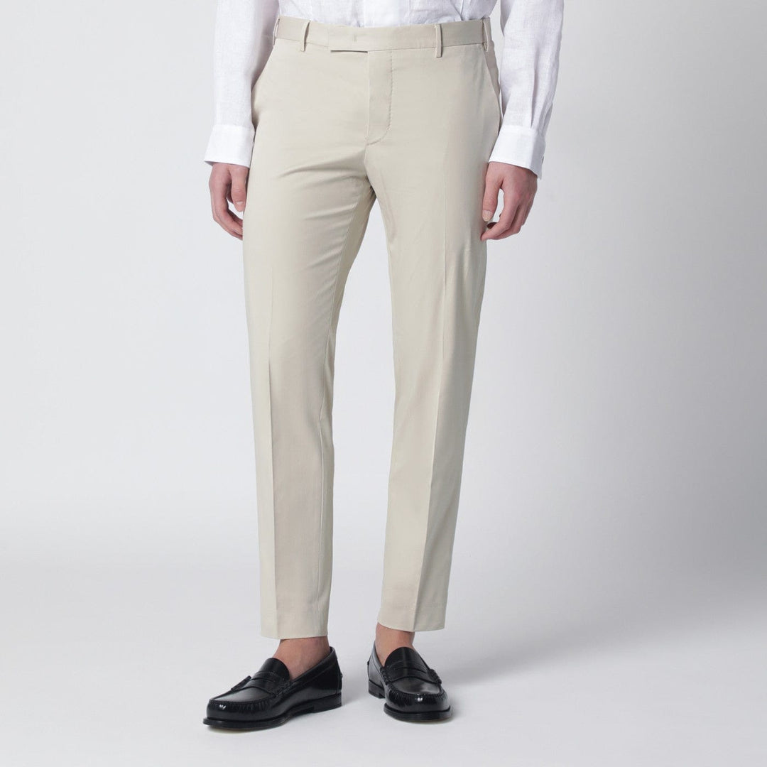 Pants PT Torino - Beige slim-fit cotton-blend trousers Brand