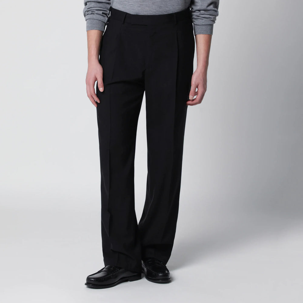 PT Torino - Black wool trousers Brand Pants 46 IT