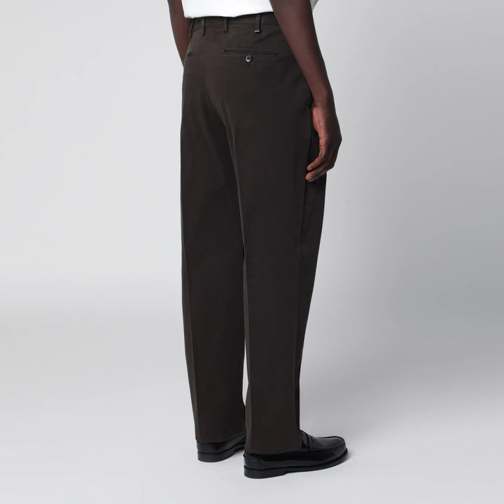 PT Torino - Dark Brown Cotton Trousers Brand Pants