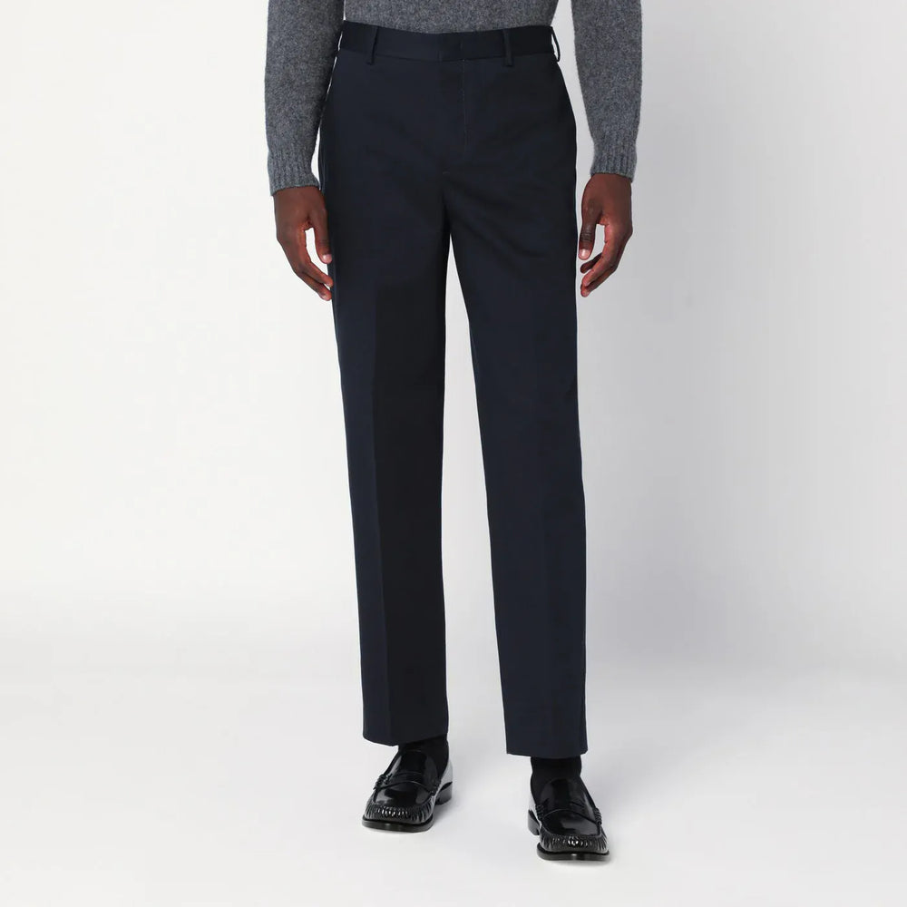 PT Torino - Navy blue cotton trousers Brand Pants 46 IT