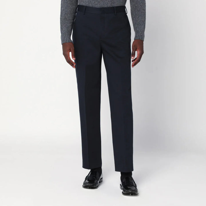 PT Torino - Navy blue cotton trousers Brand Pants 46 IT