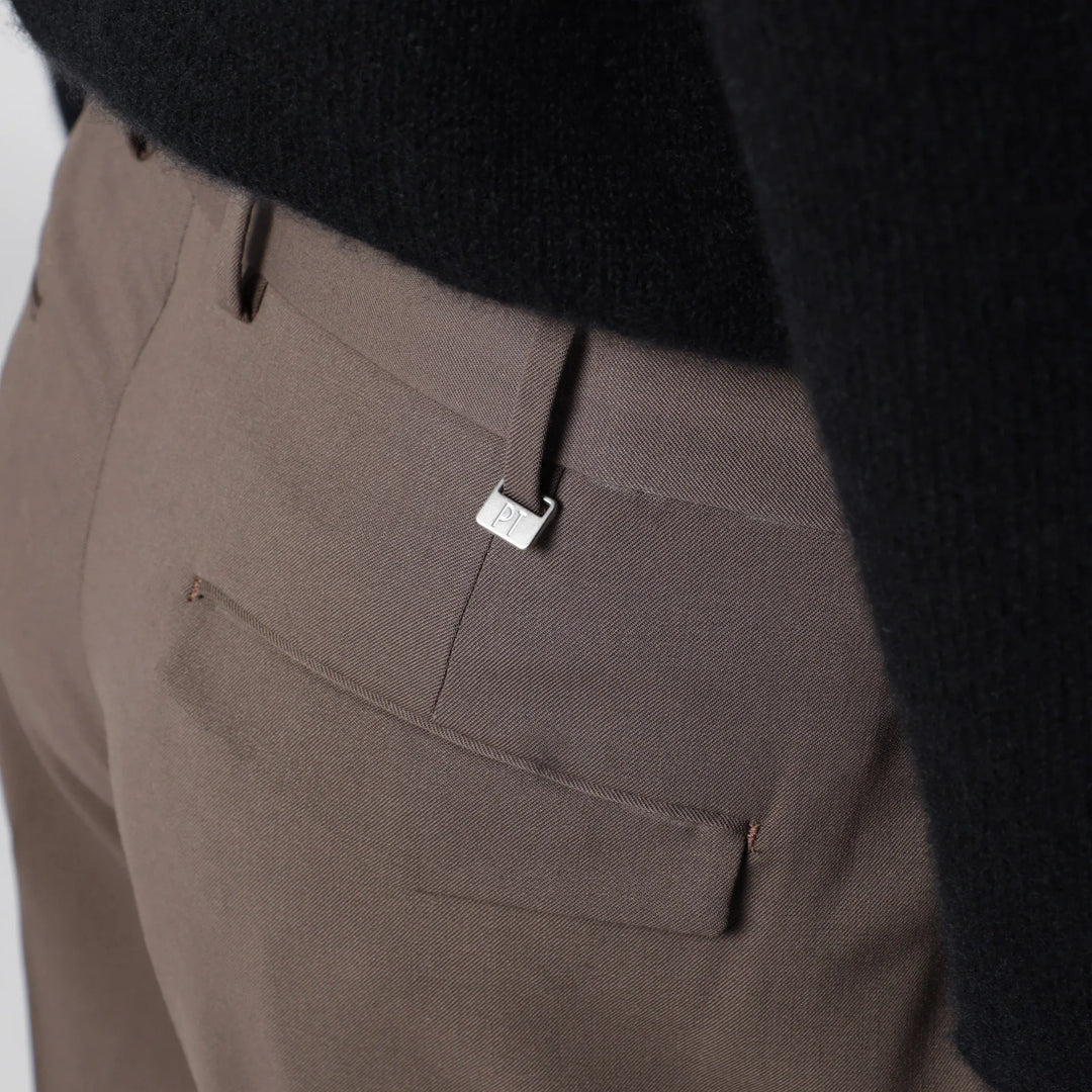 PT Torino - Taupe Wool-Blend Trousers Brand Pants