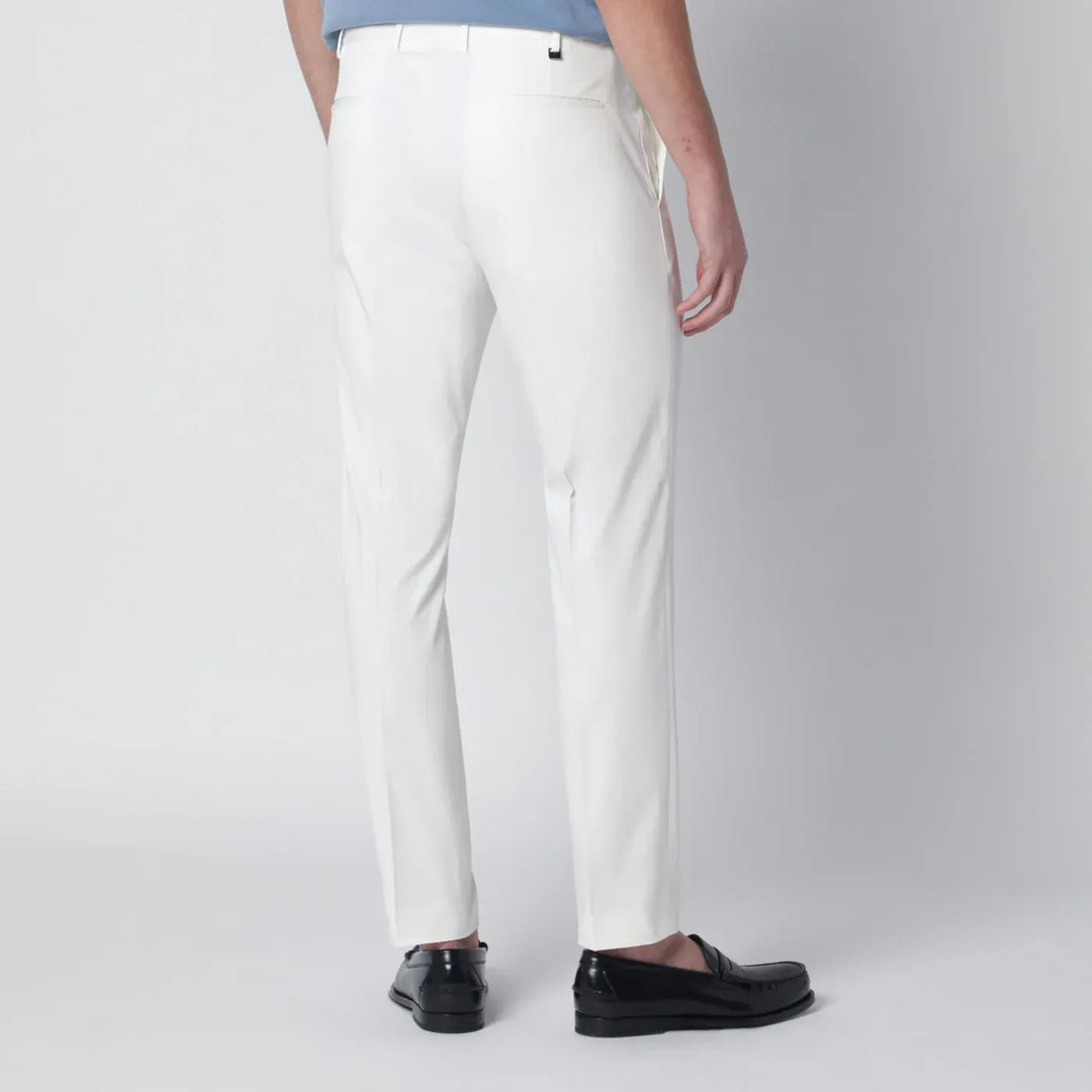 PT Torino - White slim-fit cotton-blend trousers Brand Pants