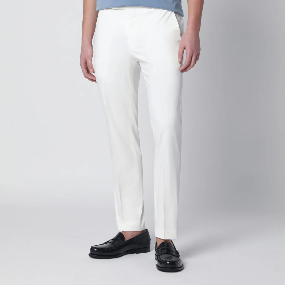 PT Torino - White slim-fit cotton-blend trousers Brand Pants